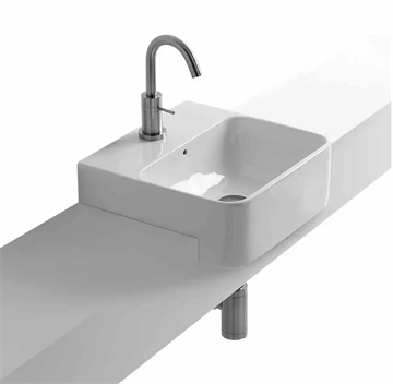 Lavabo 35 semi-indbygget håndvask 35 x 35 cm m/hanehul, hvid